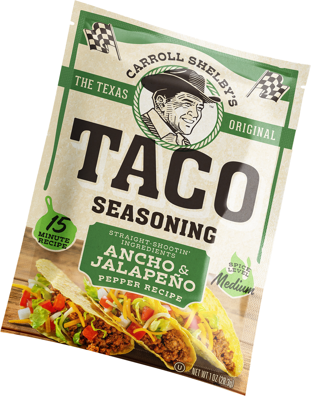 Carroll Shelby’s Ancho and Jalapeño Taco Seasoning 1 oz